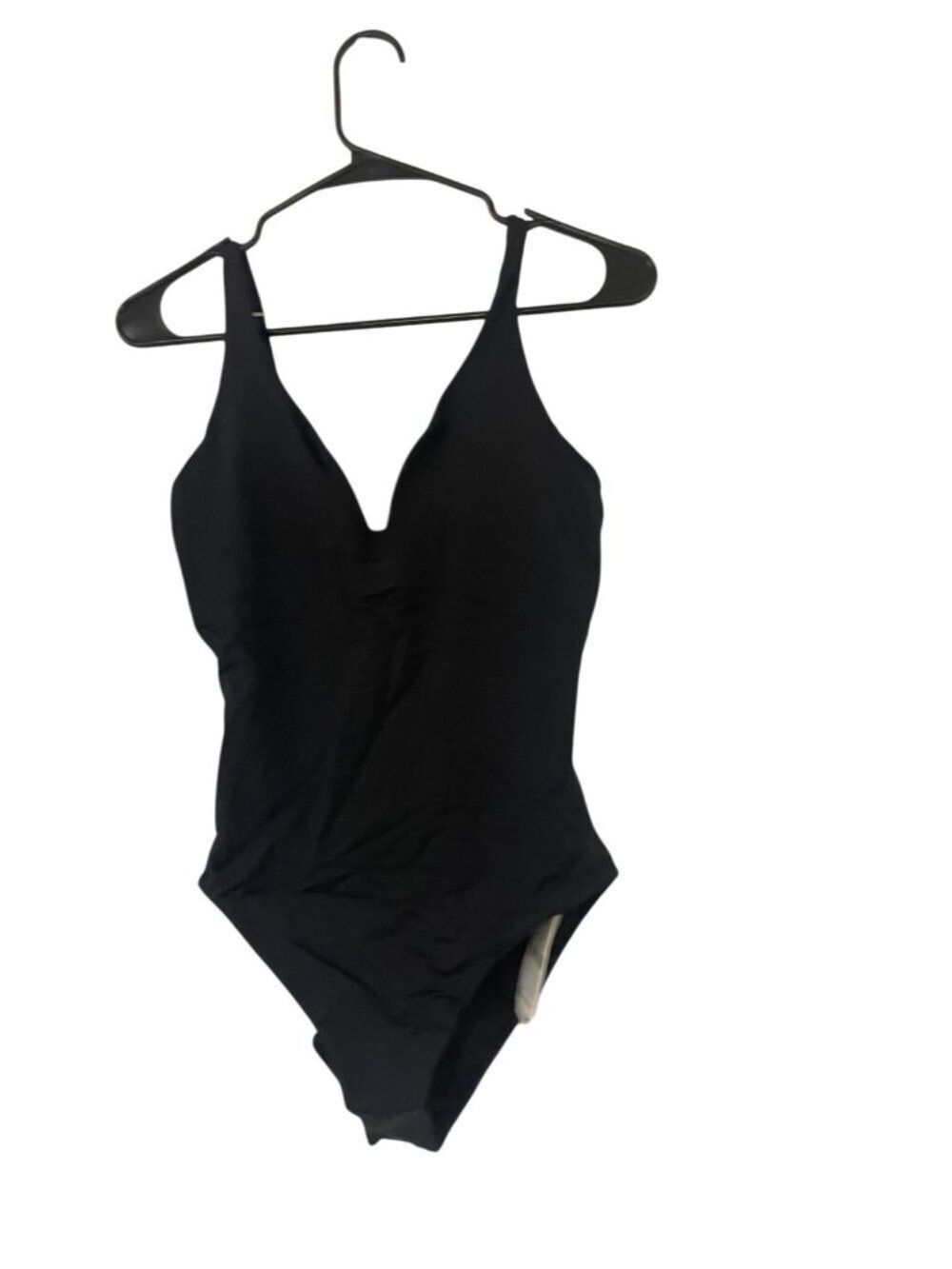Oysho Womens Swimsuit Large Black One Piece Vneck Beach Summer 2473/301 NWT